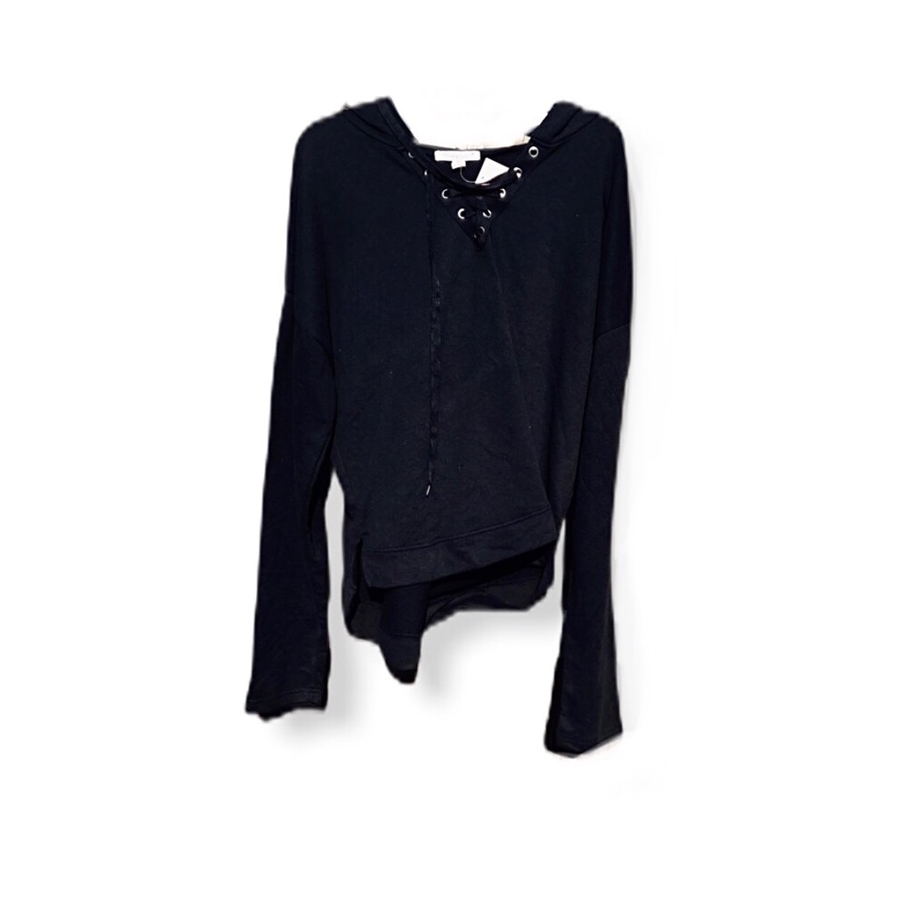 Retro Black Extra Touch Plus Hoodie Streetwear Pull Over Preppy Goth Grunge